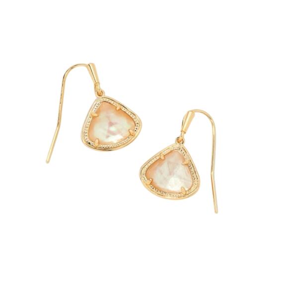 *SOLD* NWT! Kendra Scott Kendall Drop Earrings in Golden Abalone Shell - Picture 3 of 6
